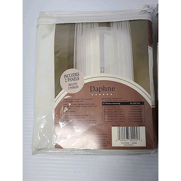 Design View Panel Curtians 118 Inches W x 84 Inches L Sheer Eggshell 2 Panels Ea - Picture 3 of 8